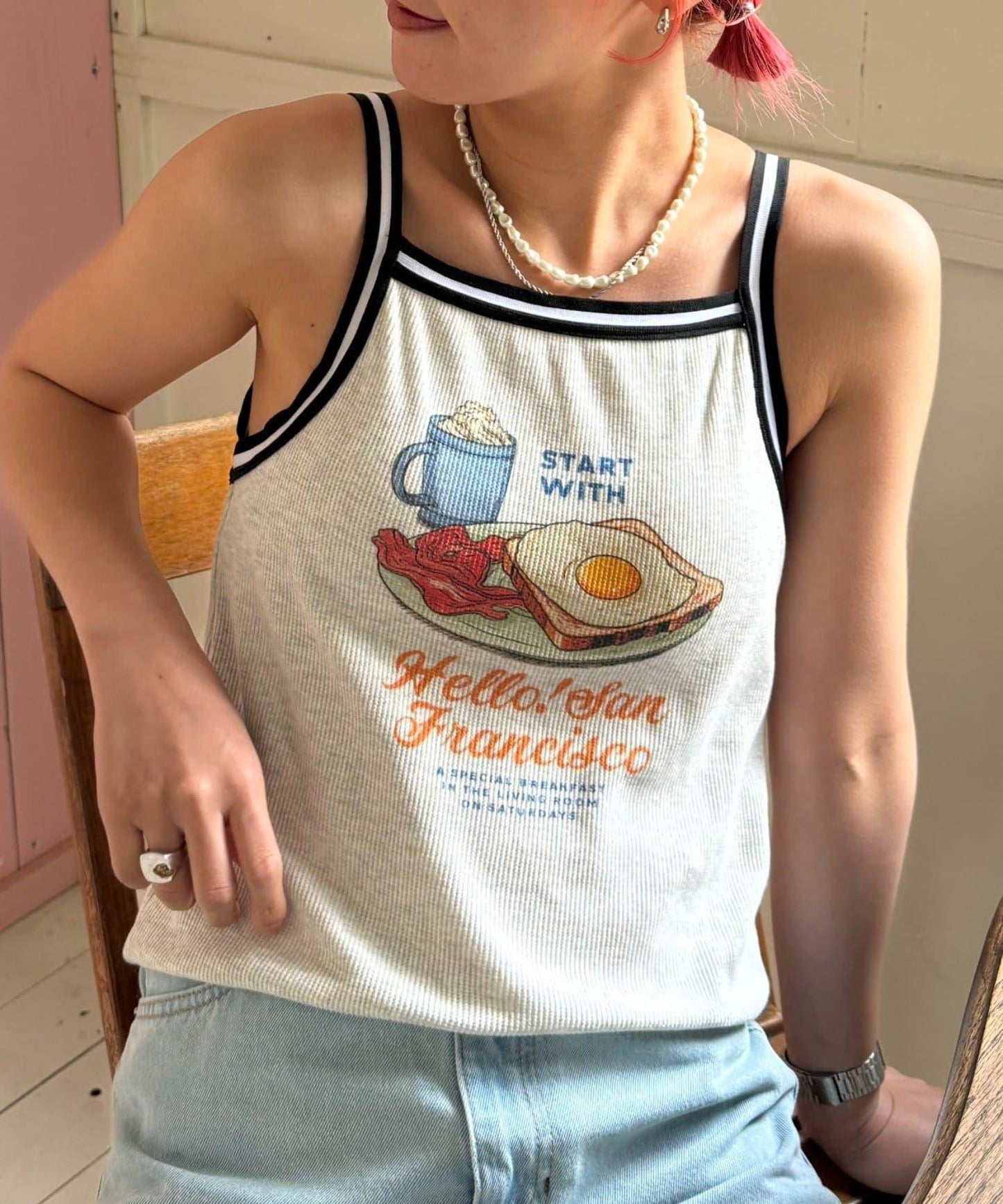 【HELLO.SANFRANCISCO】帶線帶杯背心