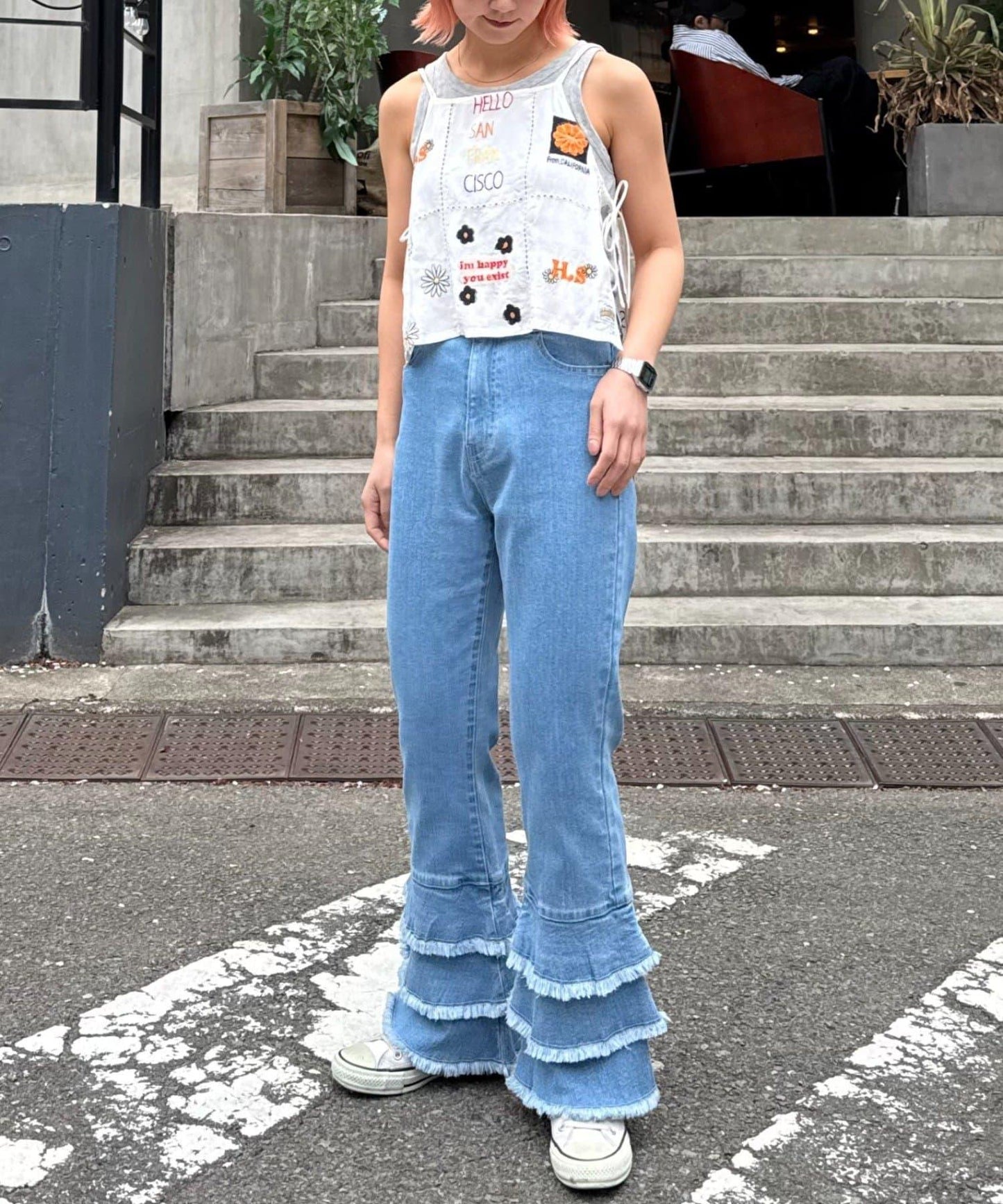 【HELLO.SANFRANCISCO/哈羅舊金山】原刺繡緞面吊帶