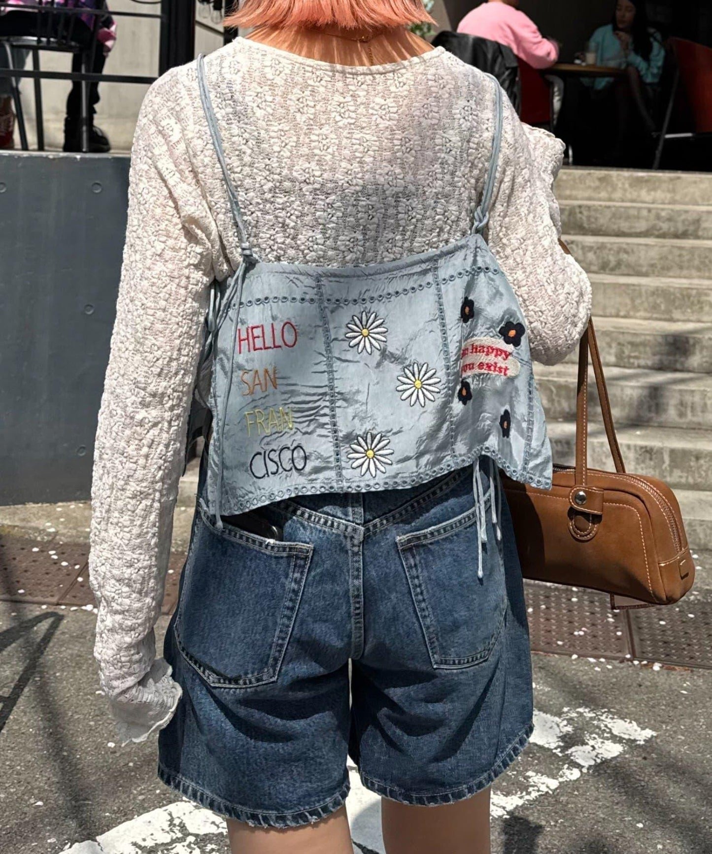 【HELLO.SANFRANCISCO/哈羅舊金山】原刺繡緞面吊帶
