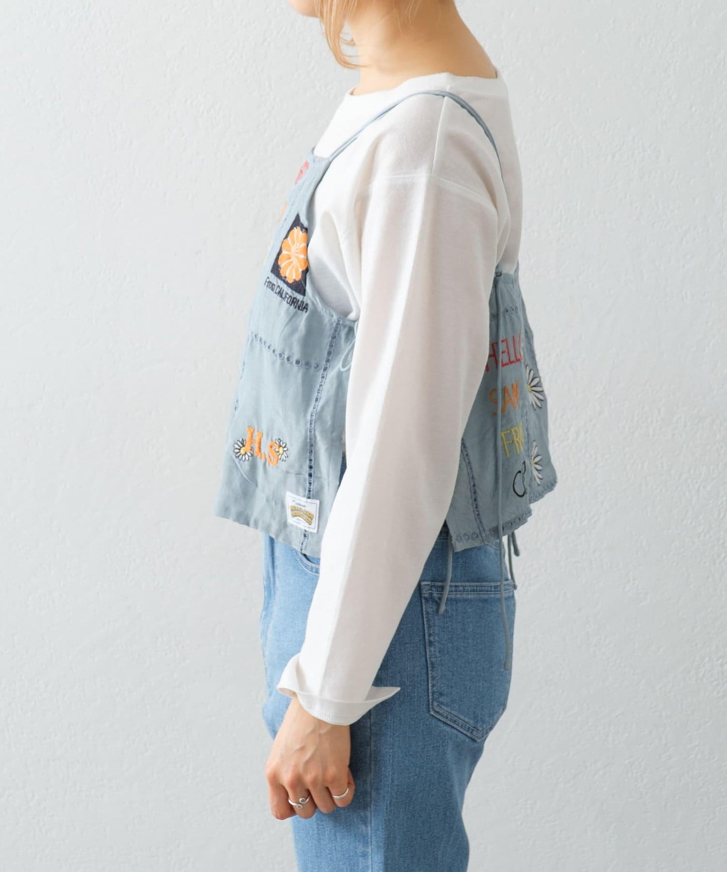 【HELLO.SANFRANCISCO/哈羅舊金山】原刺繡緞面吊帶