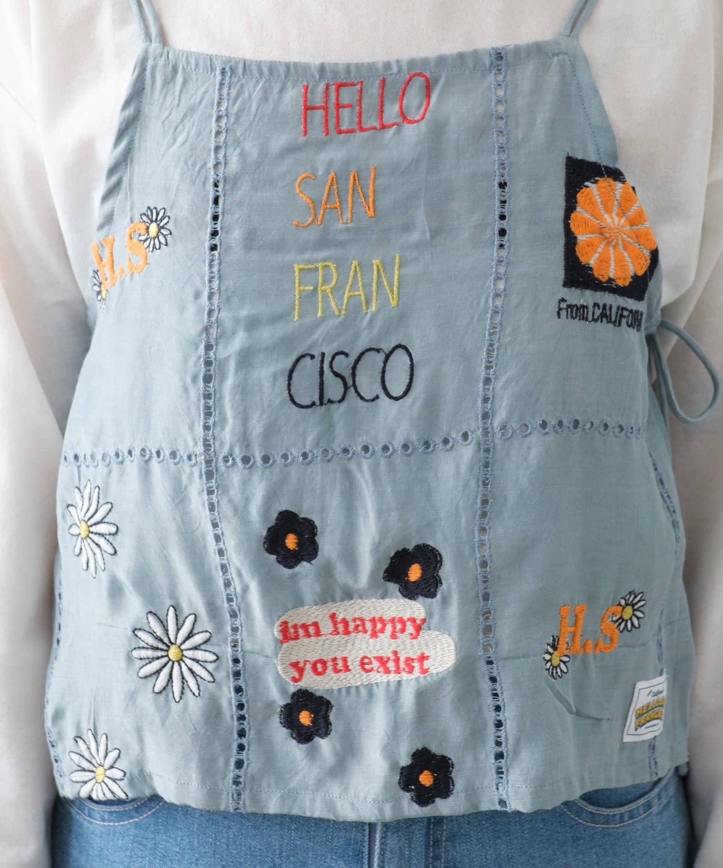 【HELLO.SANFRANCISCO/哈羅舊金山】原刺繡緞面吊帶