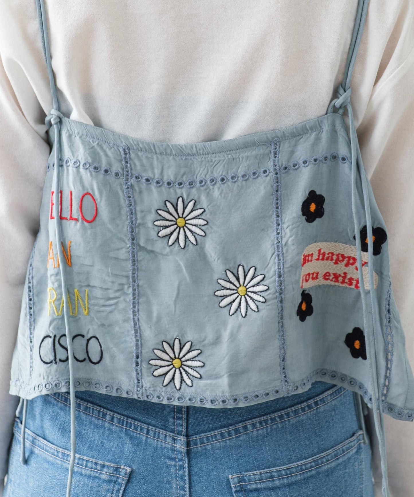 【HELLO.SANFRANCISCO/哈羅舊金山】原刺繡緞面吊帶