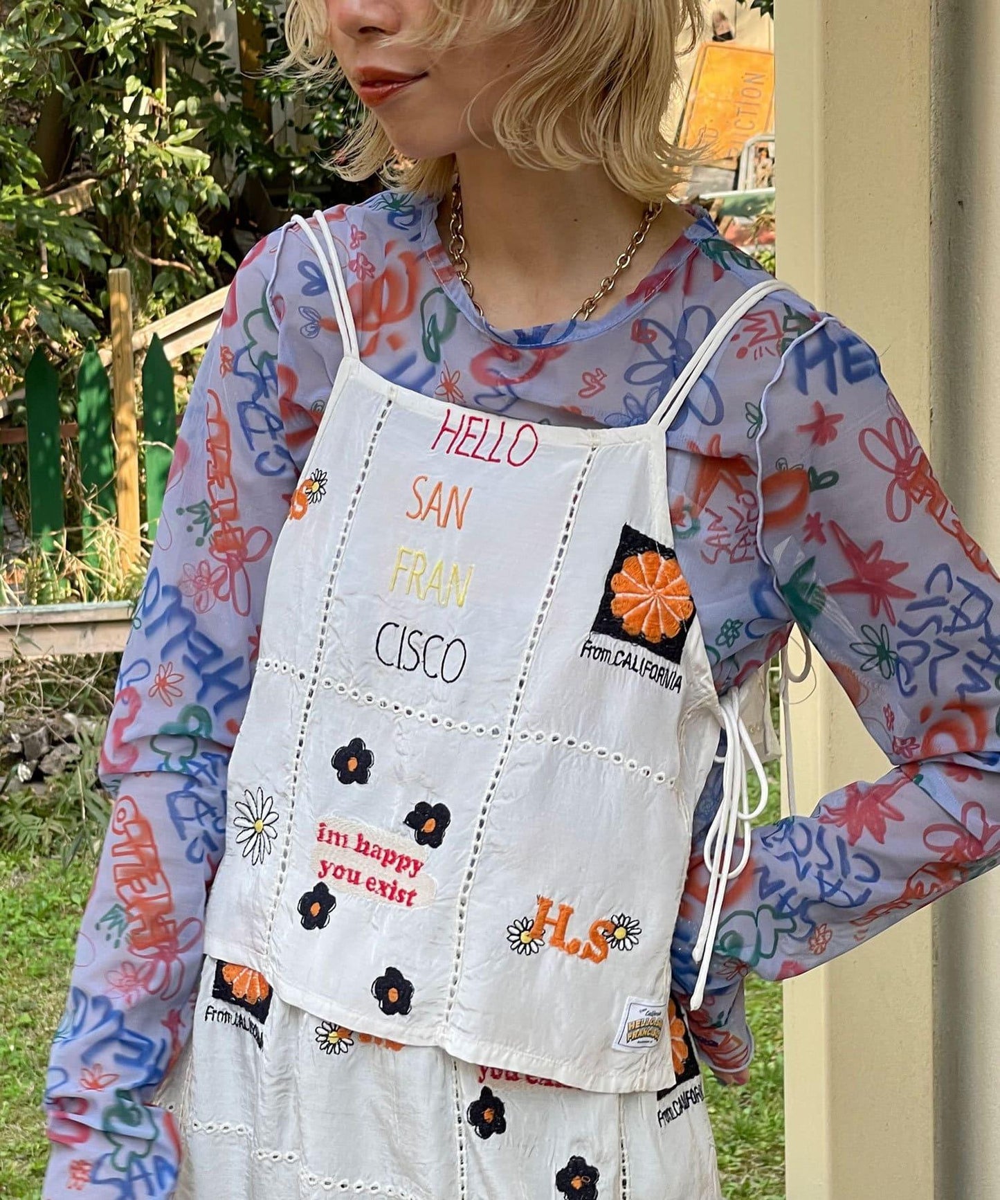 5/1(星期四)10:00~開始【HELLO.SANFRANCISCO/你好,舊金山】印度原刺繡緞面吊帶衫