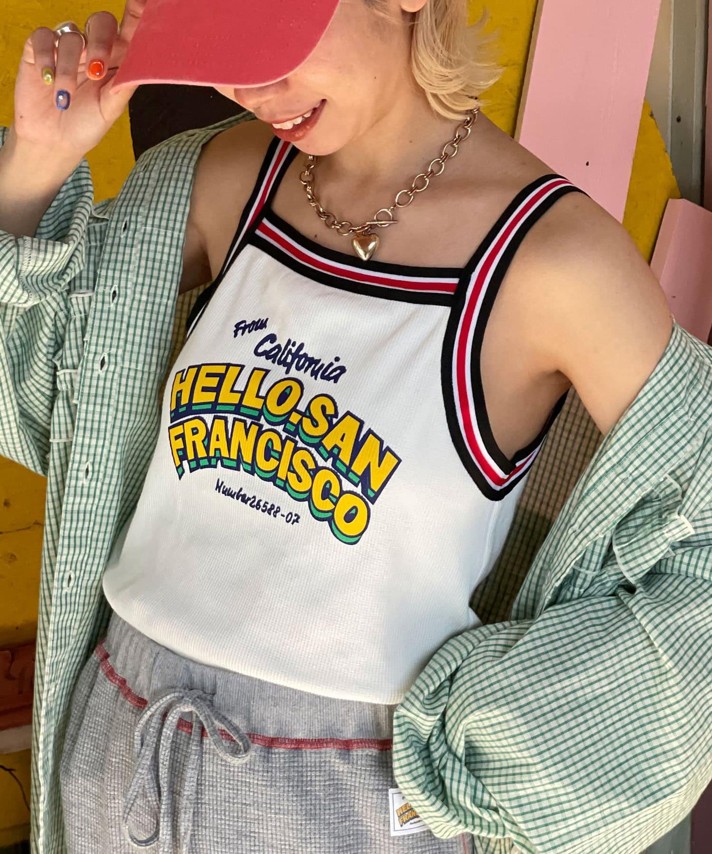 5/1(星期四)10:00開始【HELLO.SANFRANCISCO/你好,舊金山】帶有線帶杯的吊帶衫