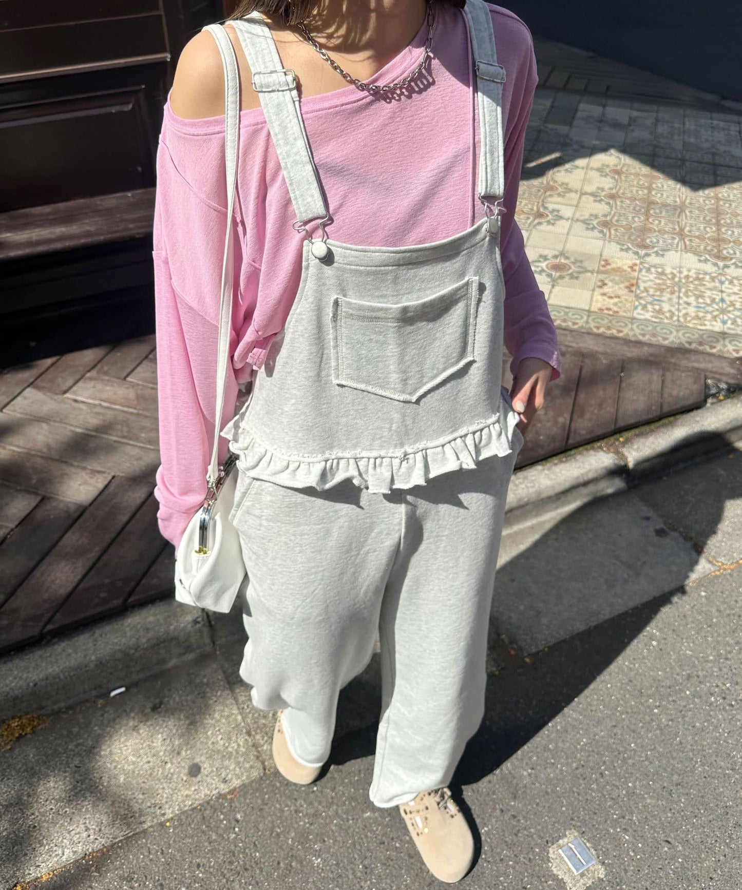 衛衣荷葉邊連體褲