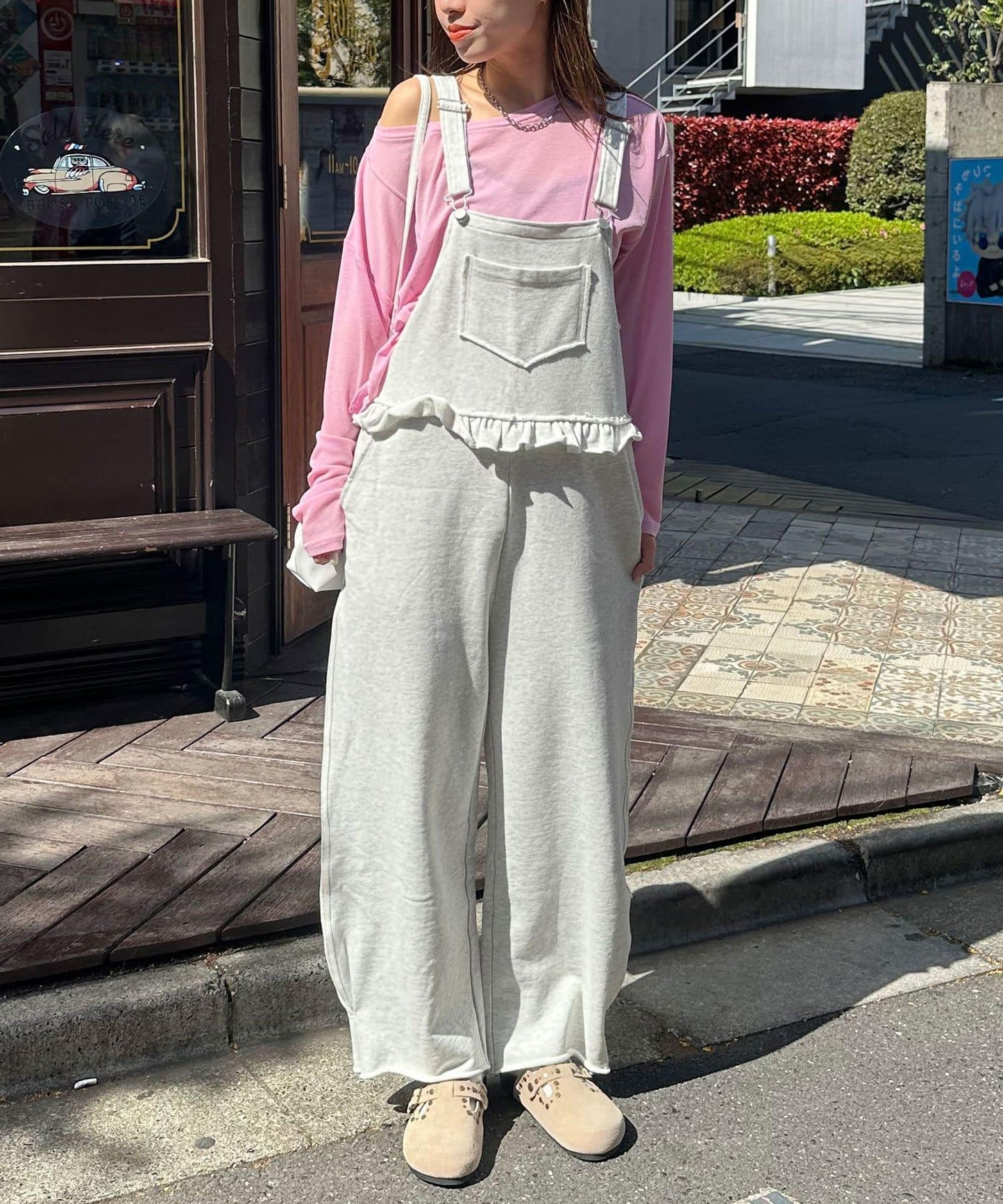 衛衣荷葉邊連體褲