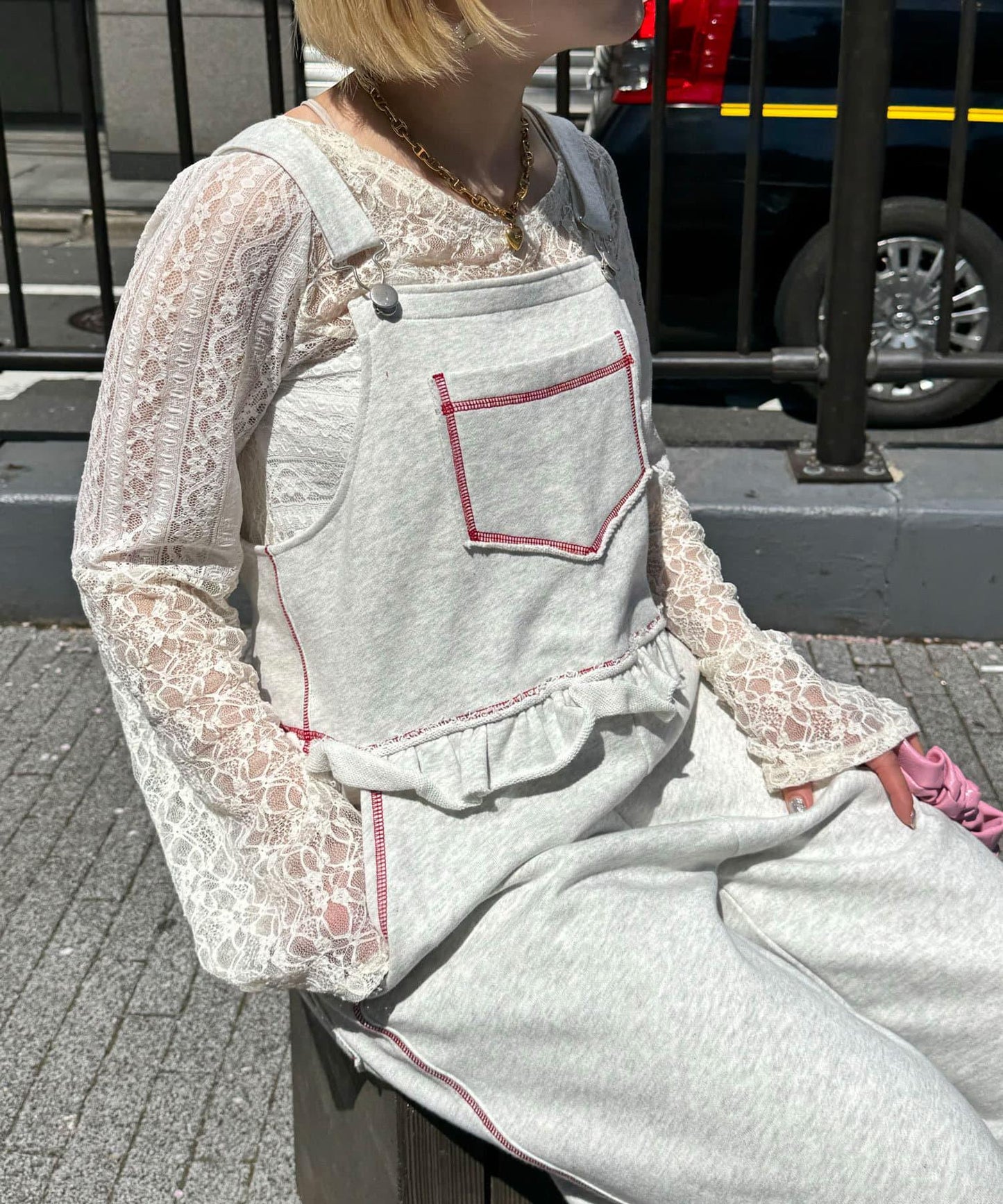 衛衣荷葉邊連體褲