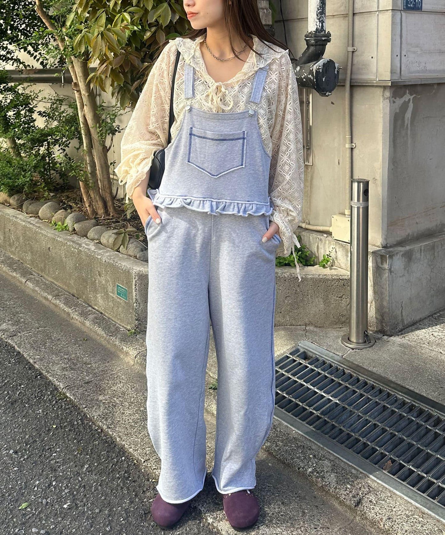 衛衣荷葉邊連體褲