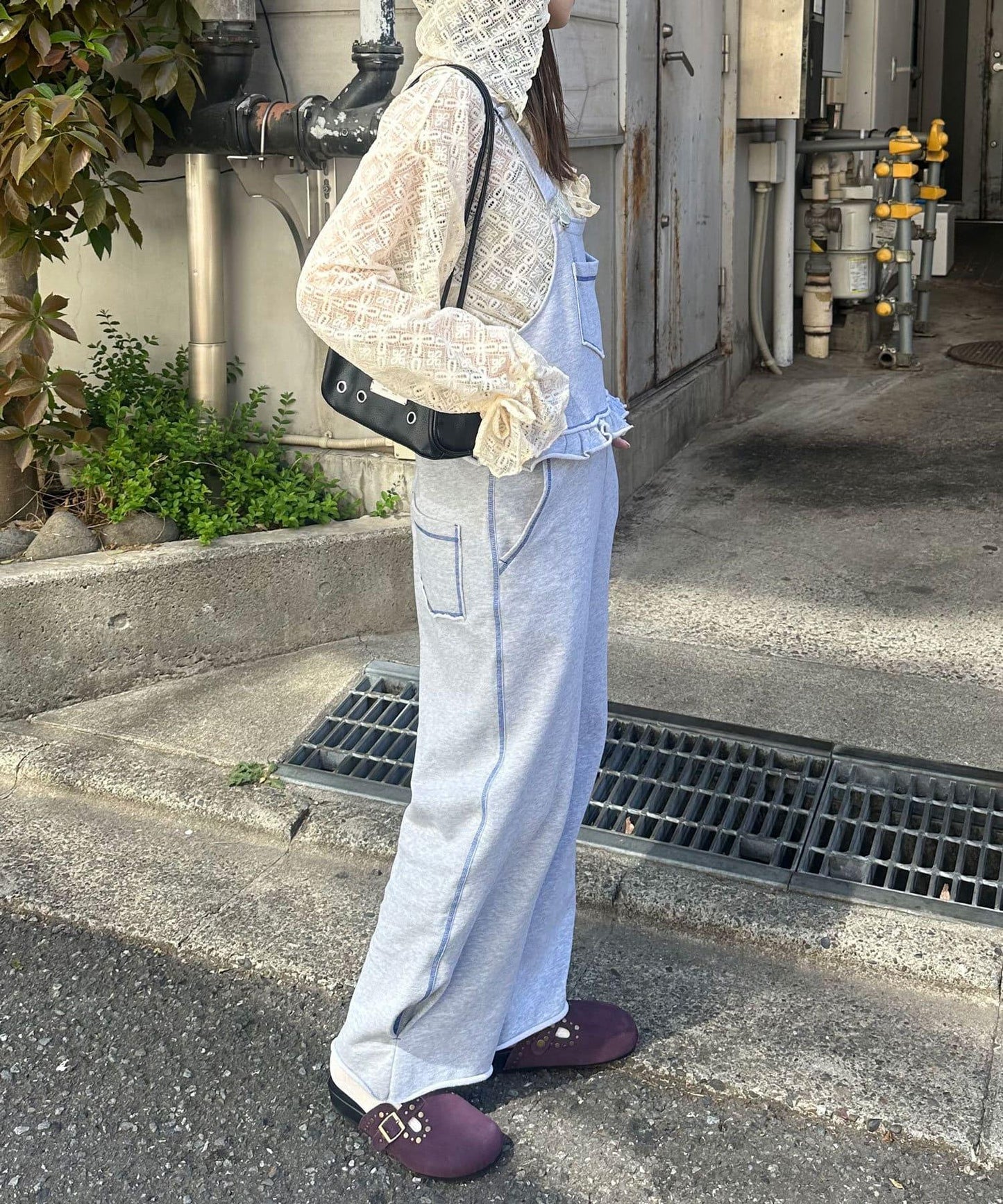 衛衣荷葉邊連體褲