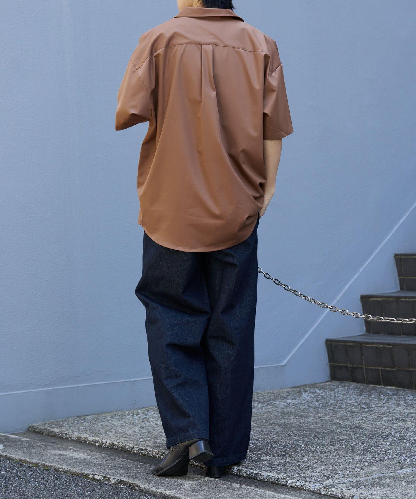 LAID刺繡短袖襯衫