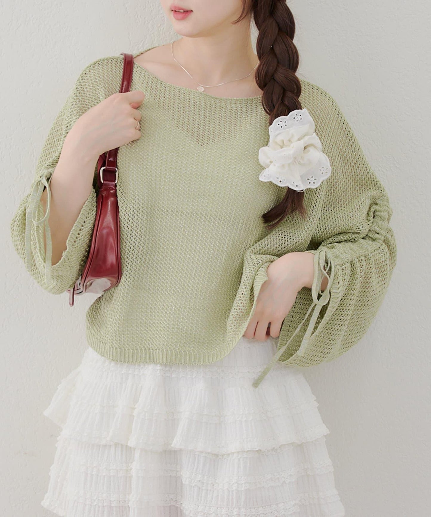 網眼下裝拉鍊套頭衫