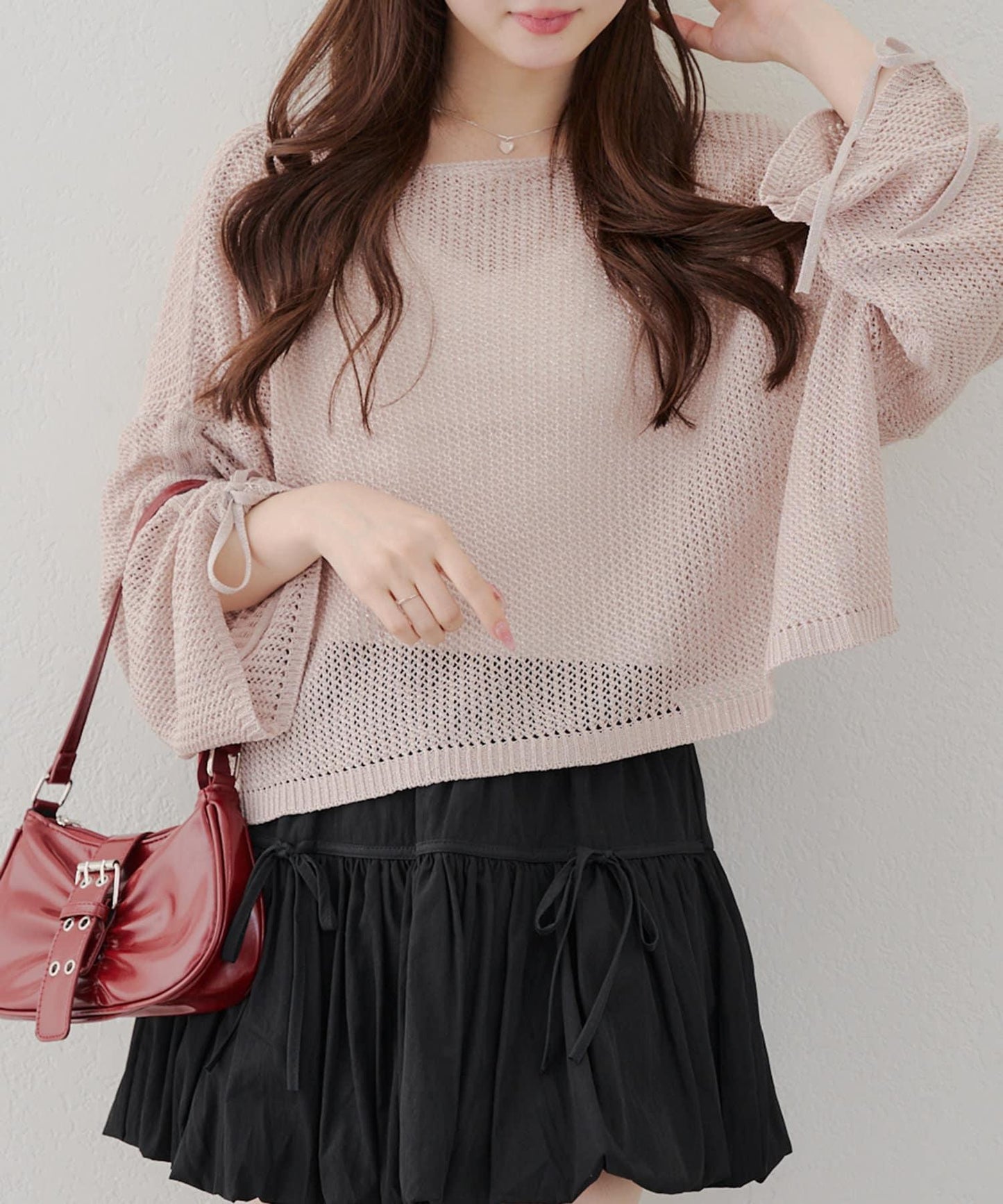 網眼下裝拉鍊套頭衫