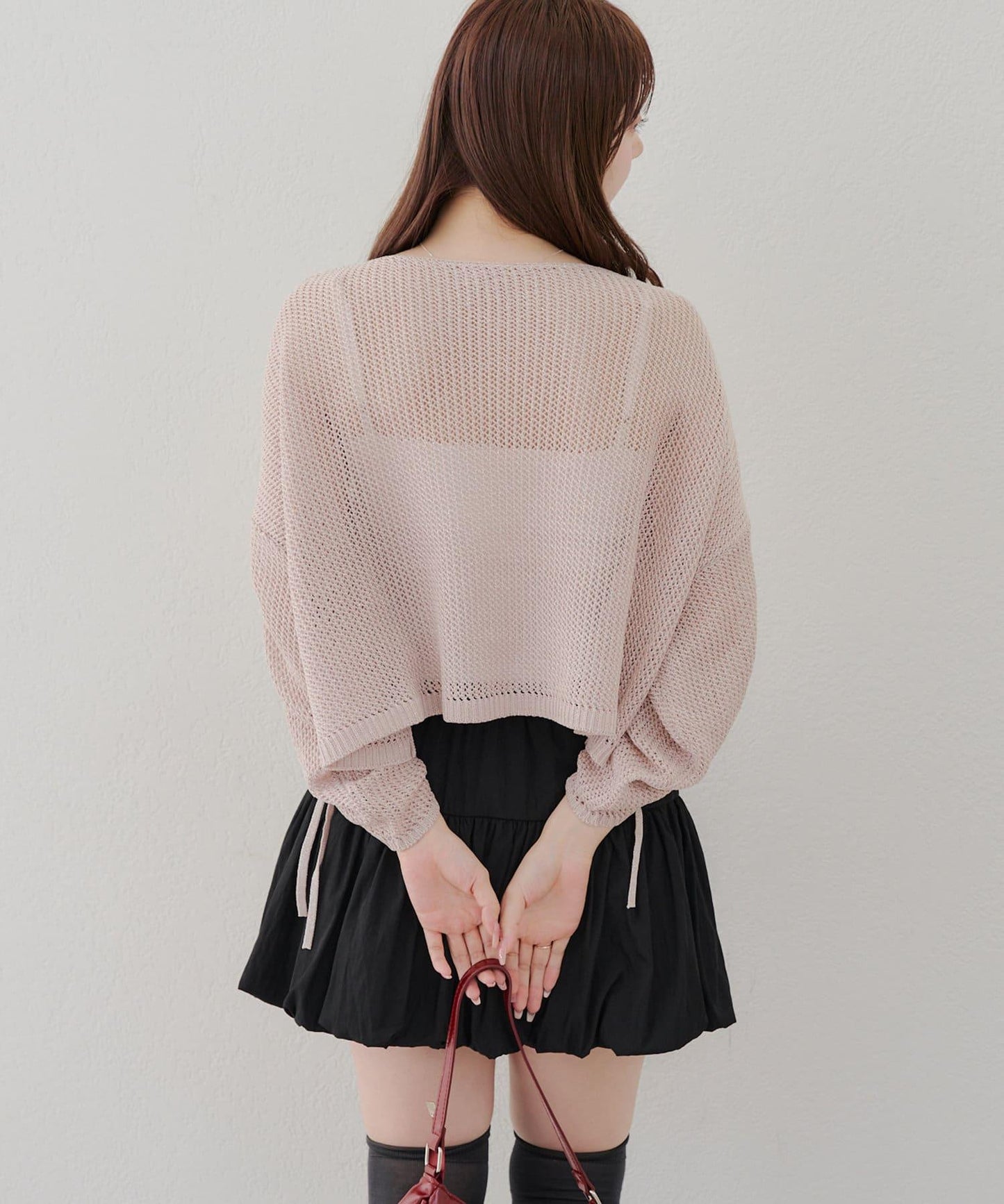 網眼下裝拉鍊套頭衫