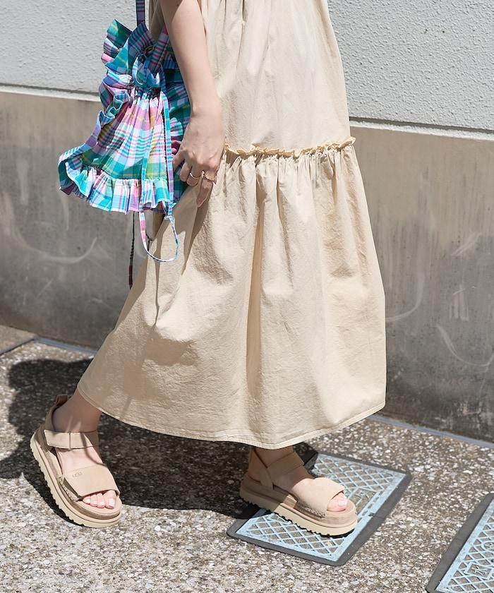 下襬荷葉邊顏料短袖連衣裙