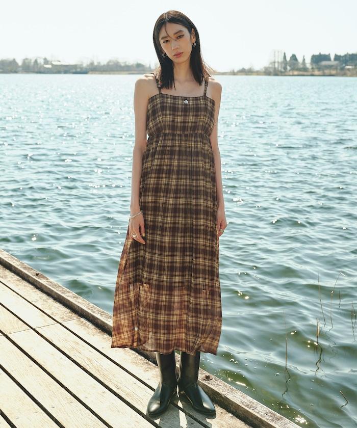 一點刺繡 柳葉 女士吊帶連衣裙 限定推出