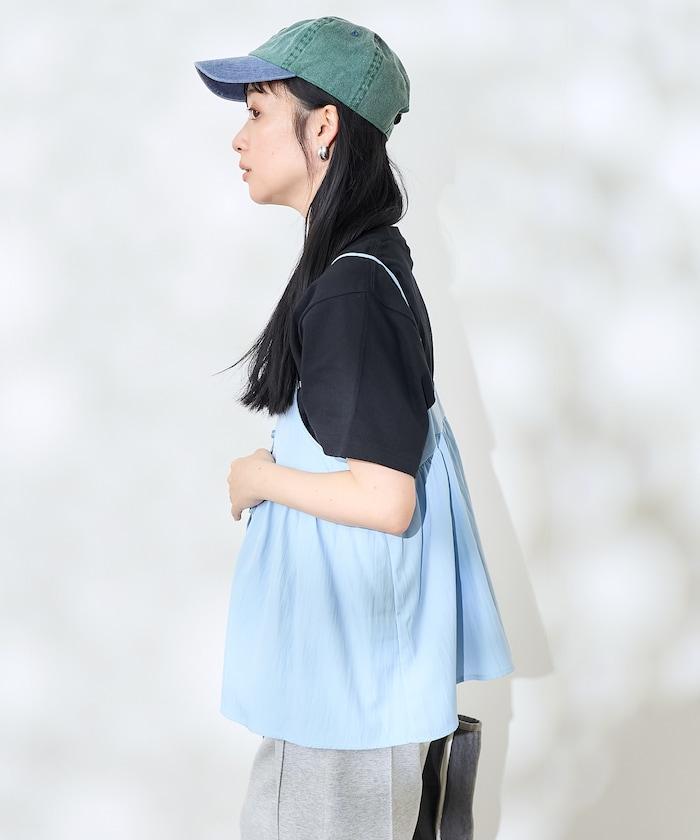 <接觸冷感> 帶蝴蝶結的吊帶背心套裝
