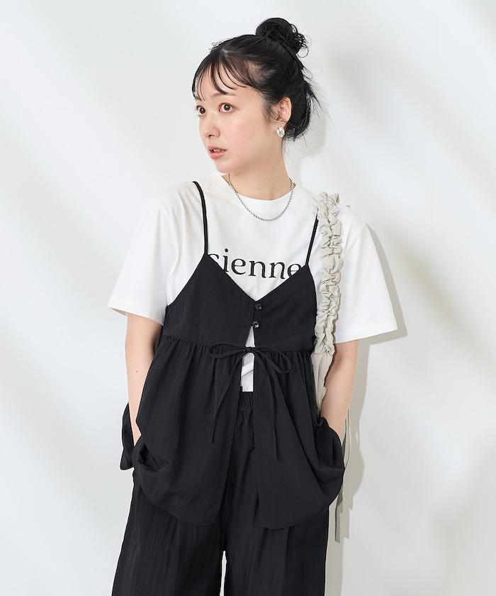 <接觸冷感> 帶蝴蝶結的吊帶背心套裝