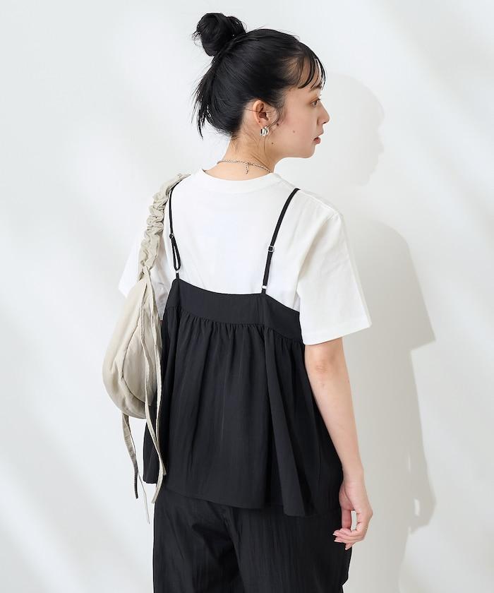 <接觸冷感> 帶蝴蝶結的吊帶背心套裝