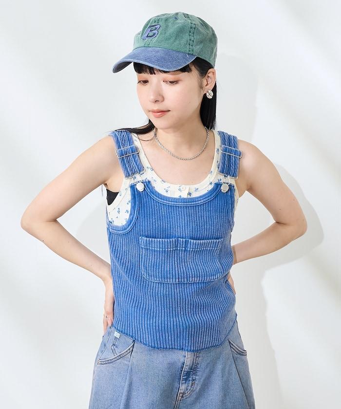 粉末漂白 軍裝風連體背心