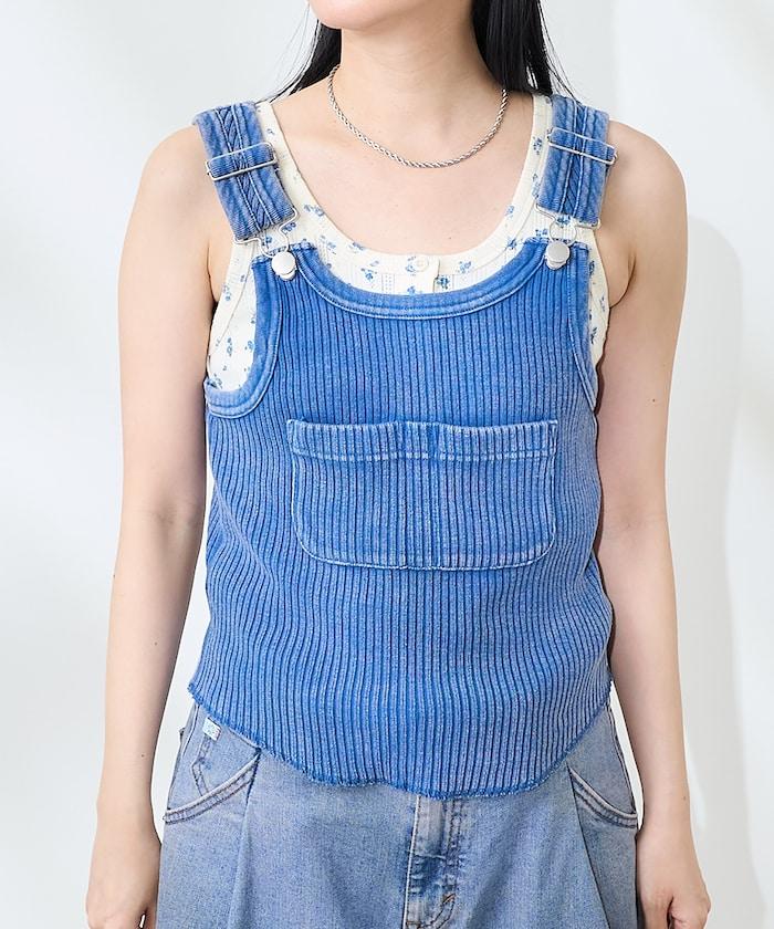 粉末漂白 軍裝風連體背心