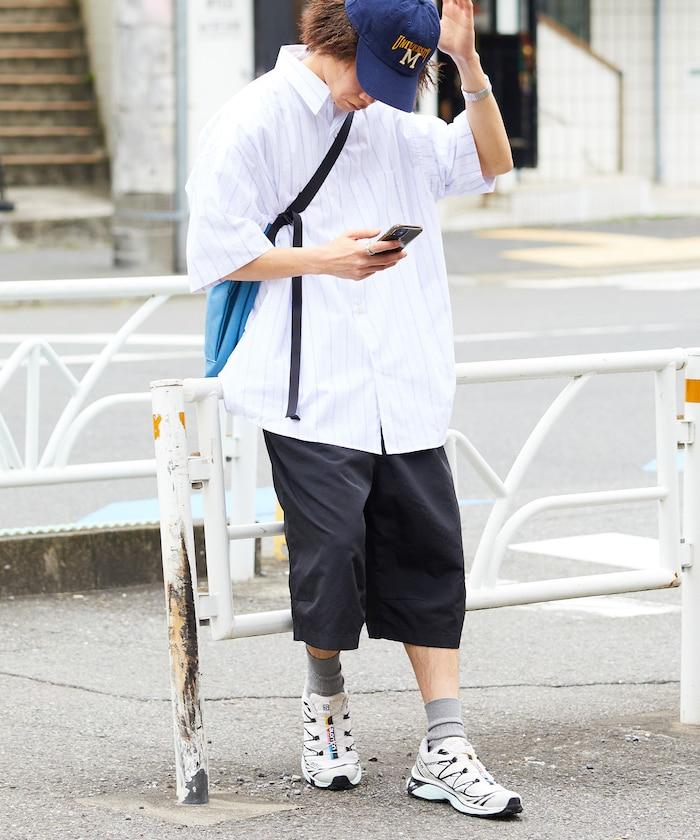 寬鬆款 尼龍 折褶 寬鬆 休閒短褲