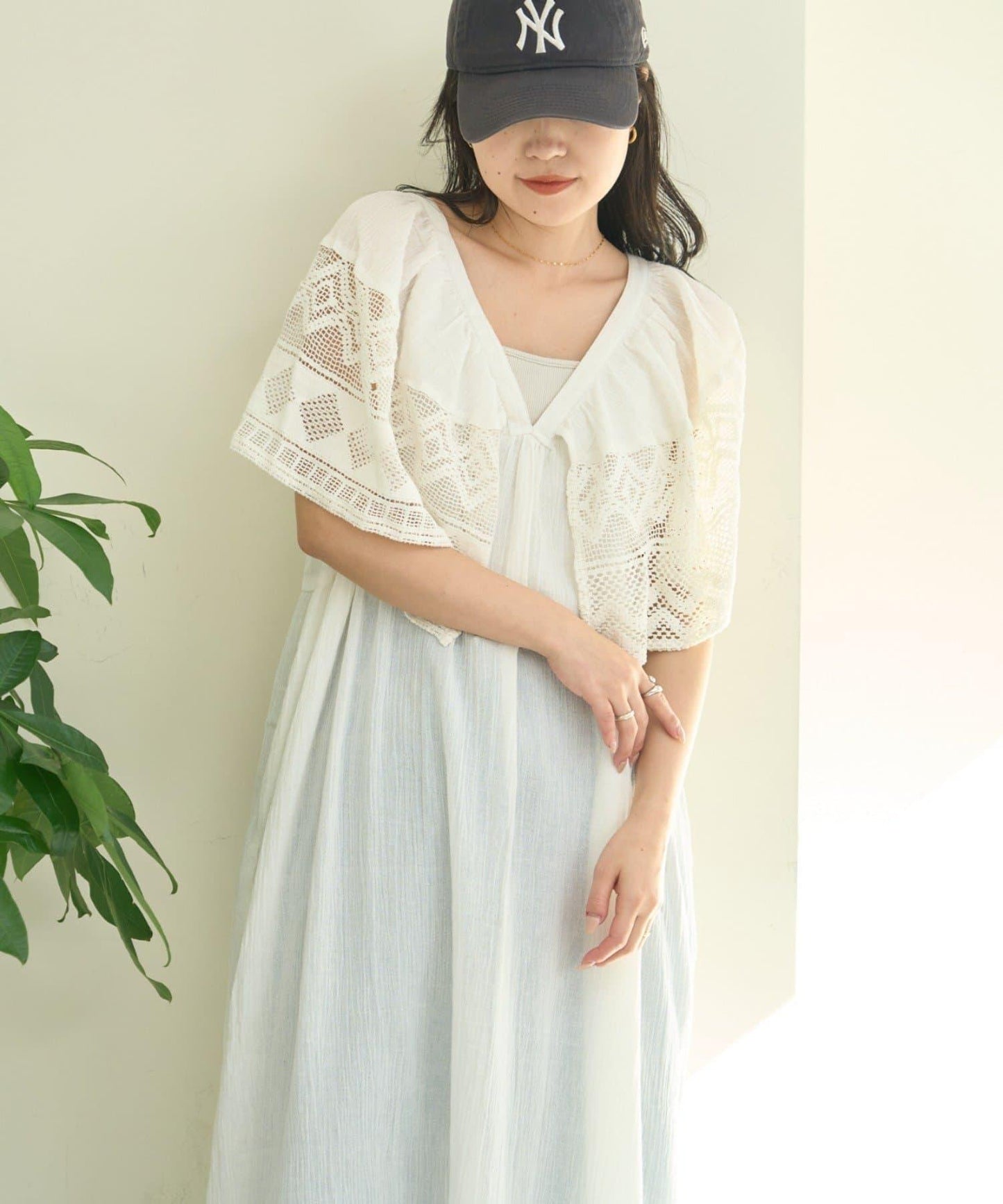 【限定】【印度】肩蕾絲兩用連衣裙