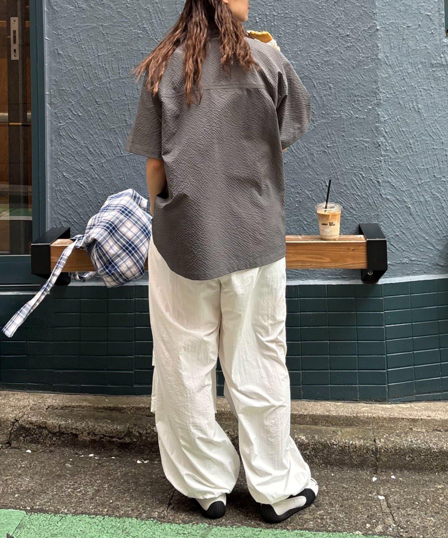 【男女通用】泡泡短袖純色襯衫