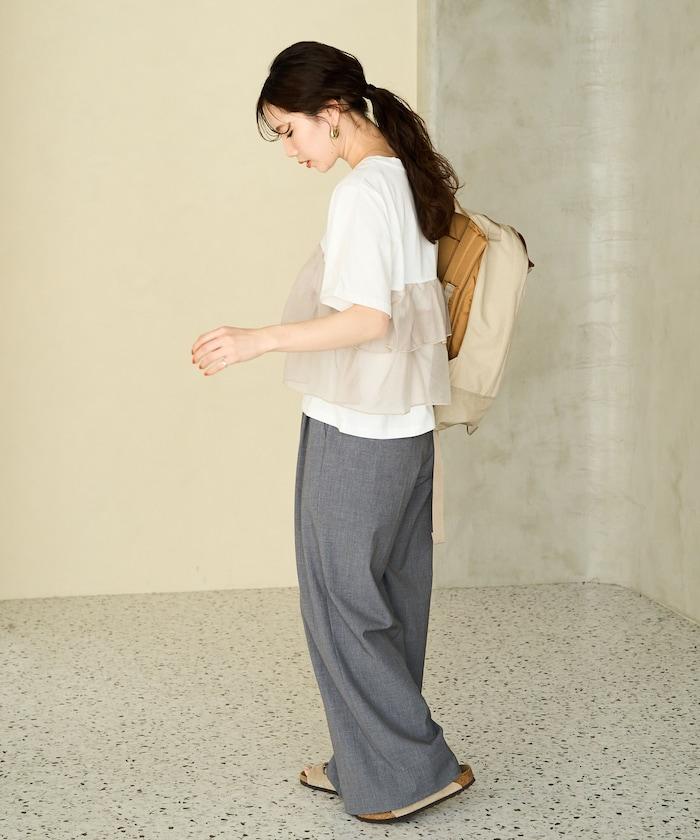 歐根紗對接半袖T恤