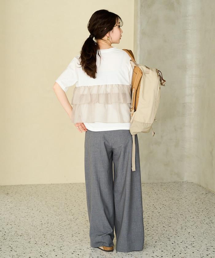 歐根紗對接半袖T恤