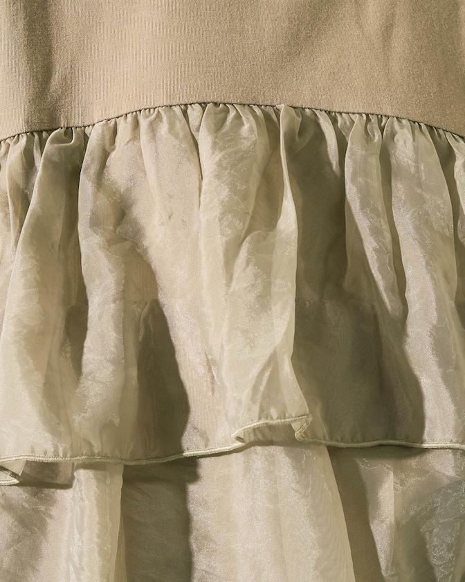 歐根紗對接半袖T恤