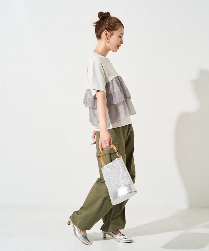 歐根紗對接半袖T恤