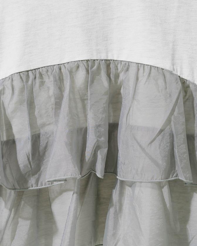 歐根紗對接半袖T恤