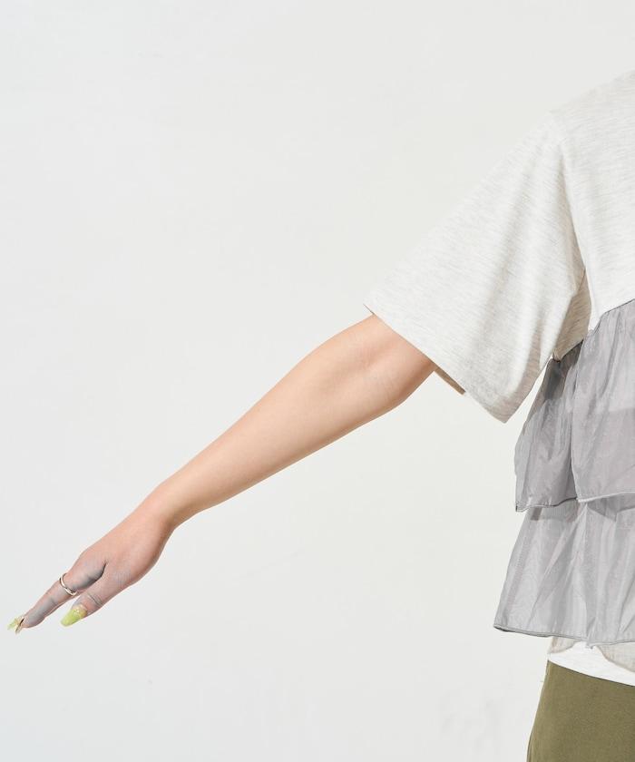 歐根紗對接半袖T恤