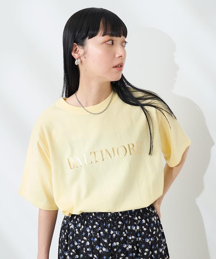 前後標誌箔印T恤