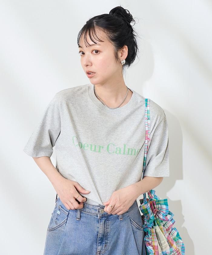 前後標誌箔印T恤