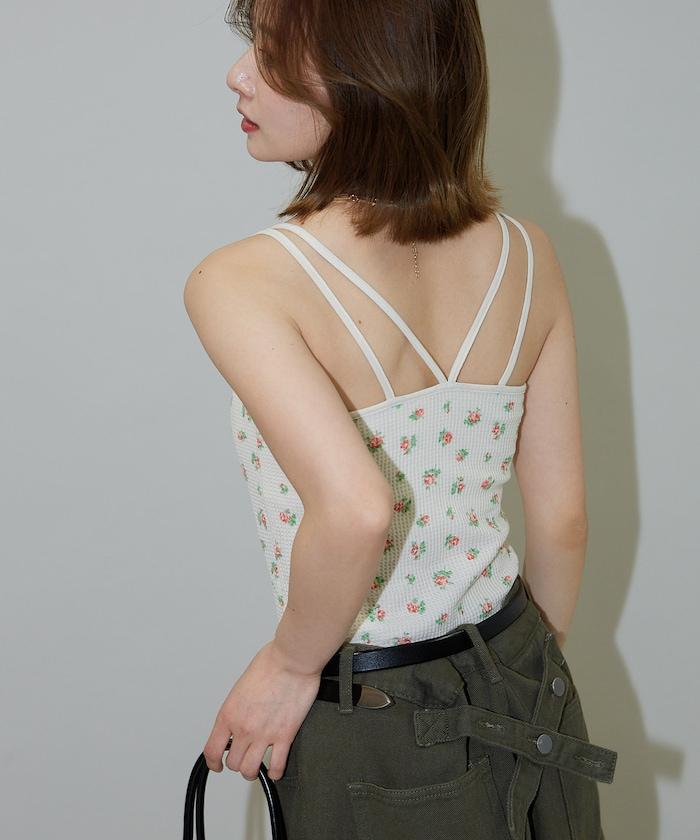 花紋 泡芙 杯子款 女士吊帶衫