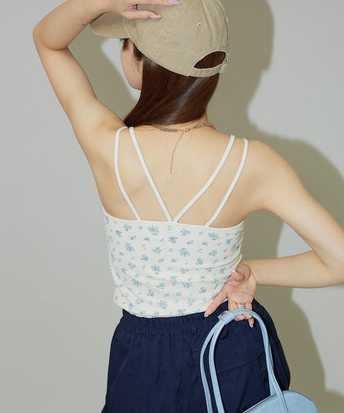 花紋 泡芙 杯子款 女士吊帶衫