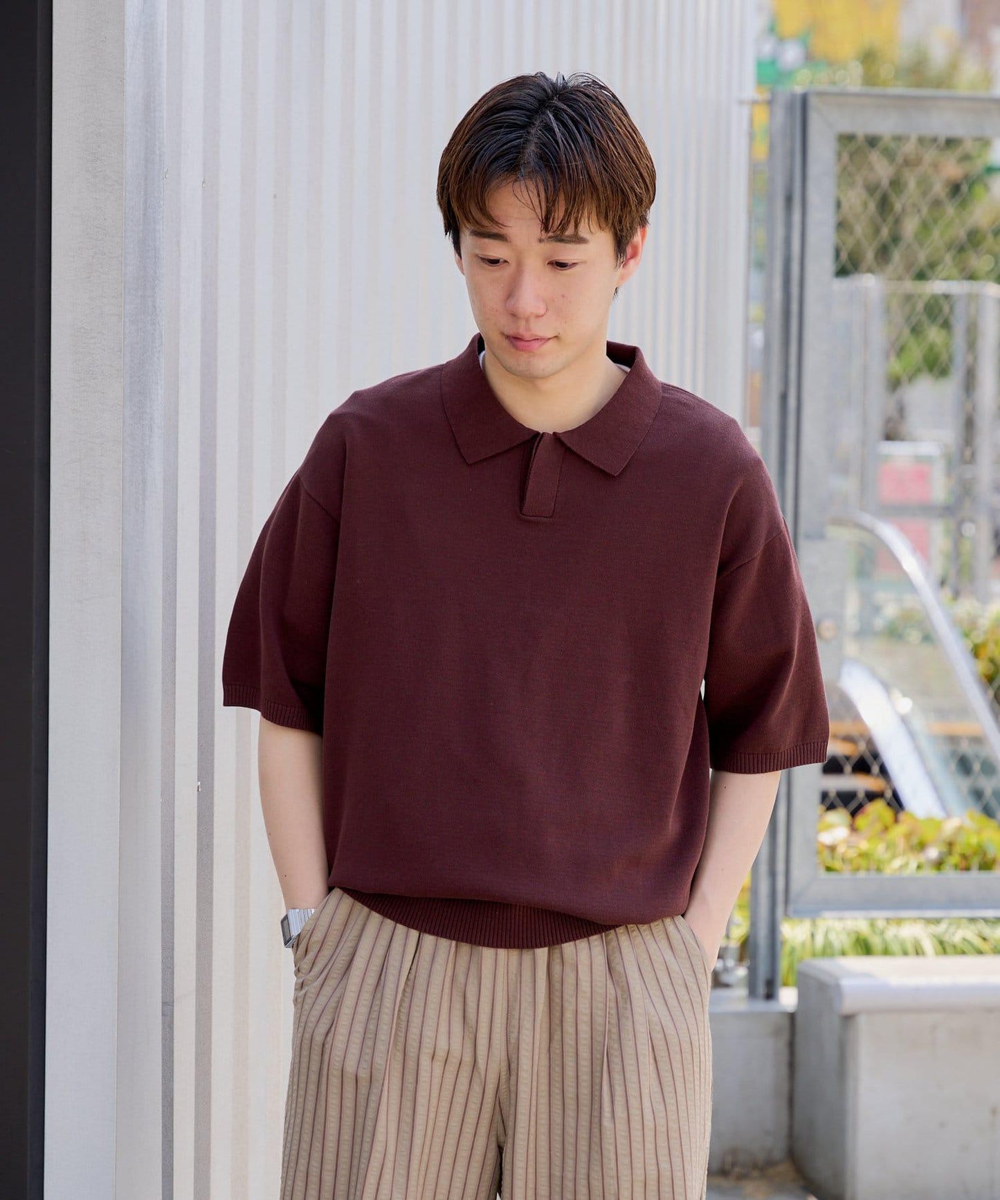 【WHIMSIC】精細針織短袖polo衫