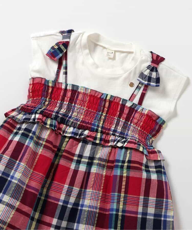 【連衣裙/兒童款】格紋·夏日水果圖案拼接連衣裙