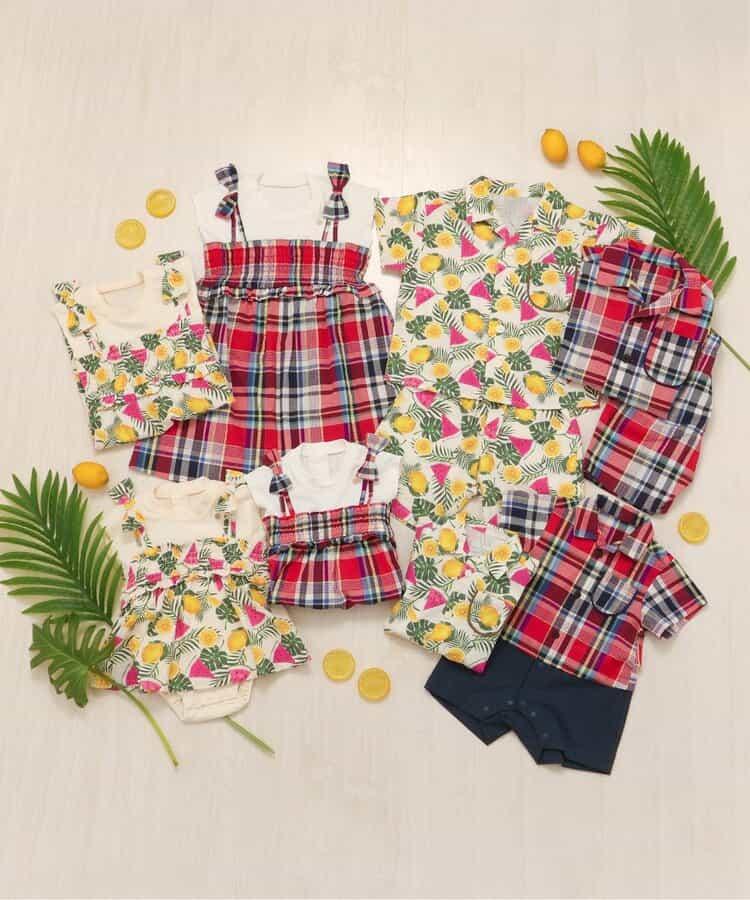 【連衣裙/兒童款】格紋·夏日水果圖案拼接連衣裙