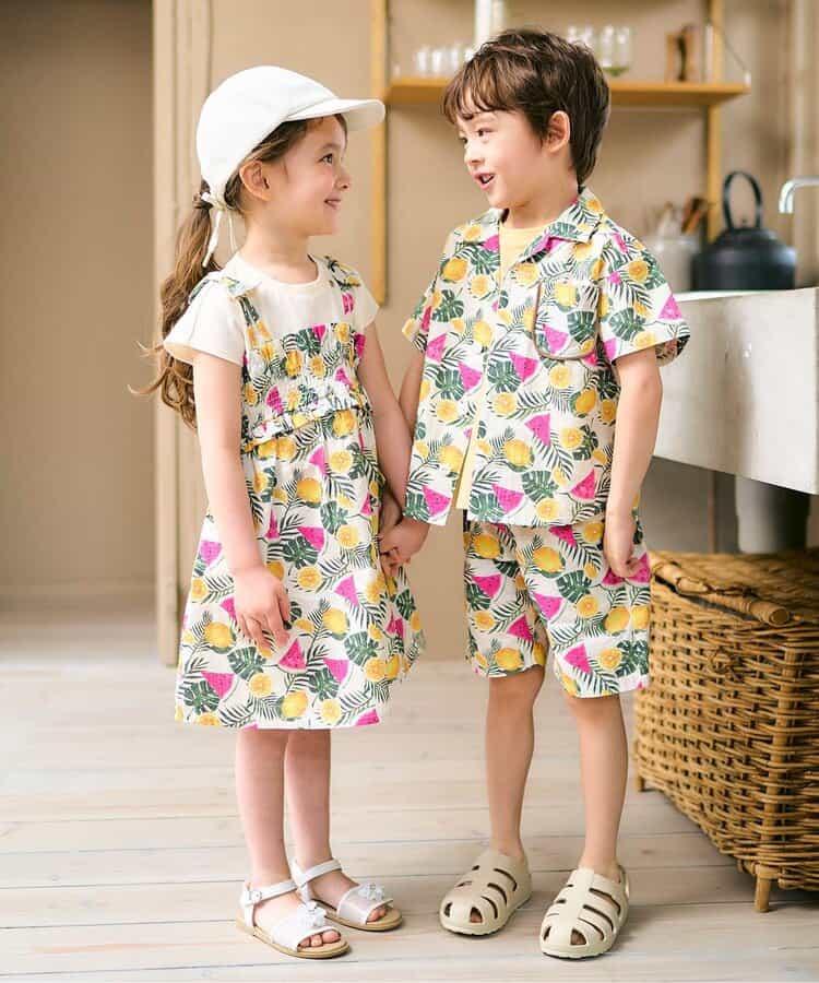 【連衣裙/兒童款】格紋·夏日水果圖案拼接連衣裙