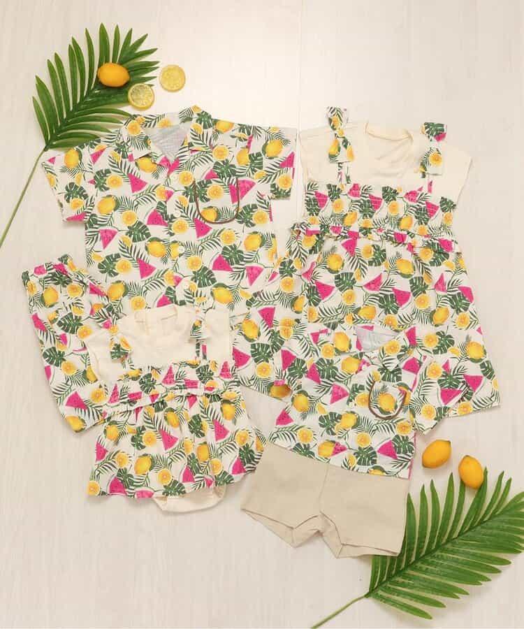 【連體】格子·夏季水果圖案男童連體衣