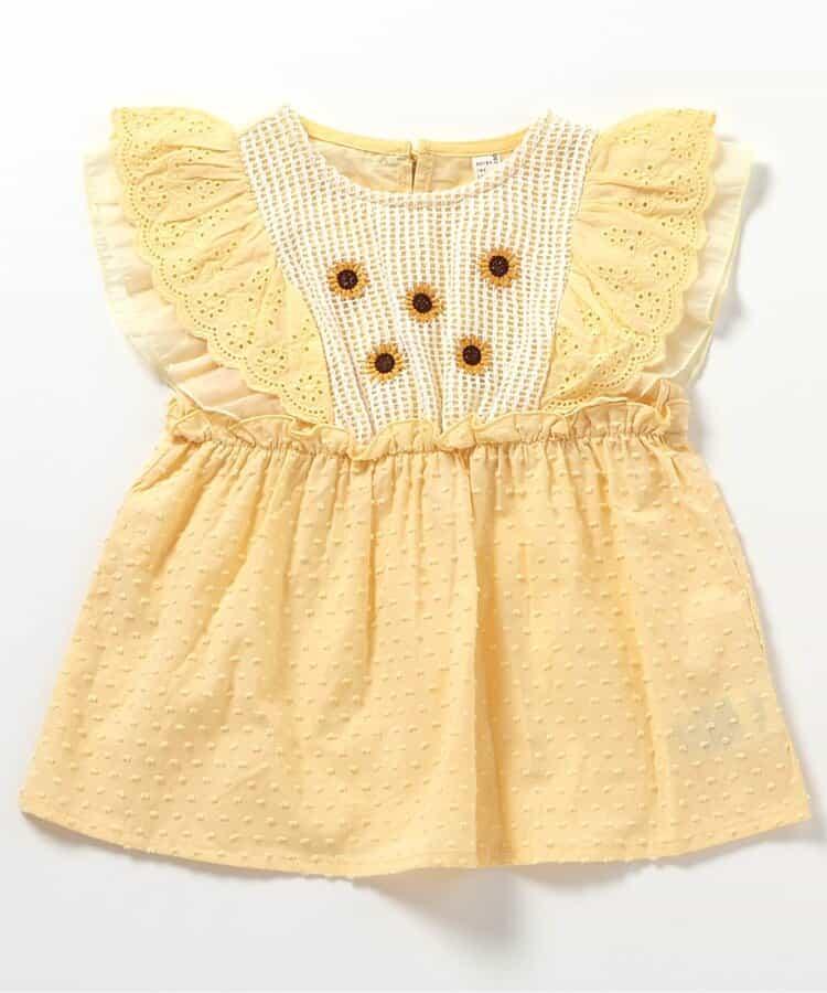 心形向日葵刺繡長款上衣