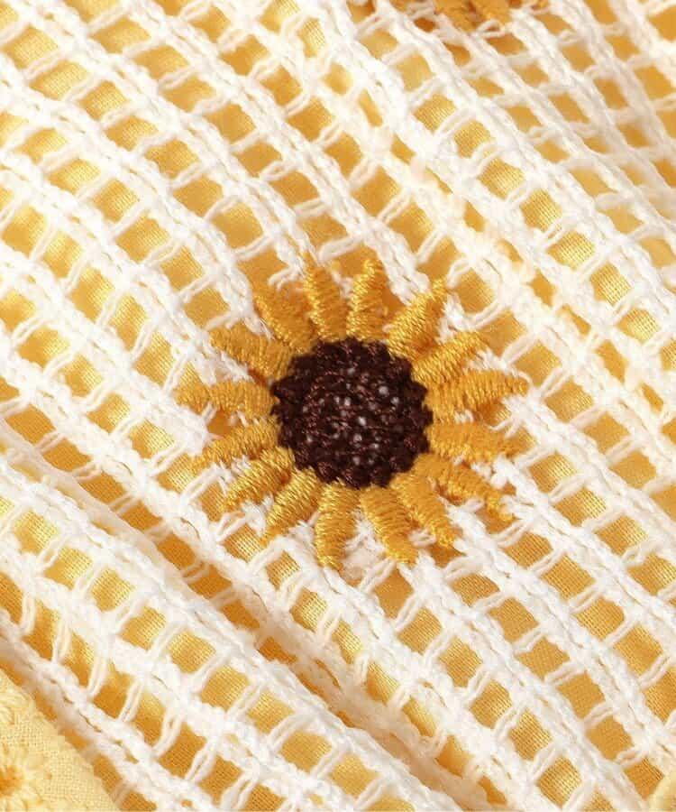 心形向日葵刺繡長款上衣