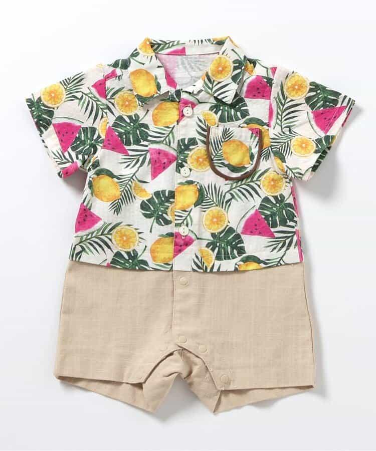 【連體】格子·夏季水果圖案男童連體衣