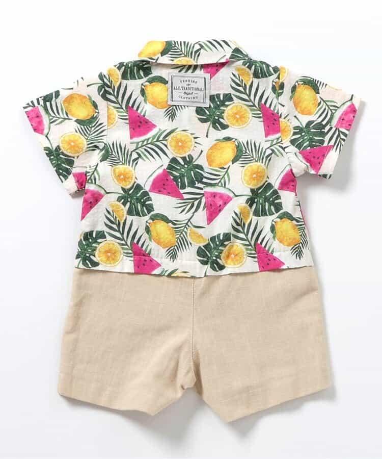【連體】格子·夏季水果圖案男童連體衣