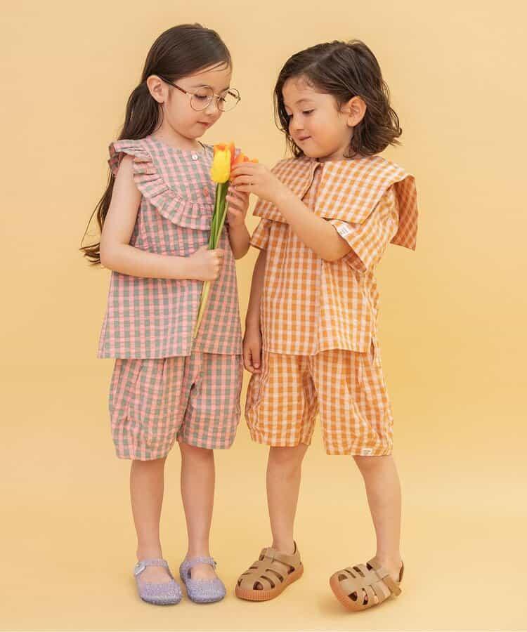 格紋荷葉邊長款上衣