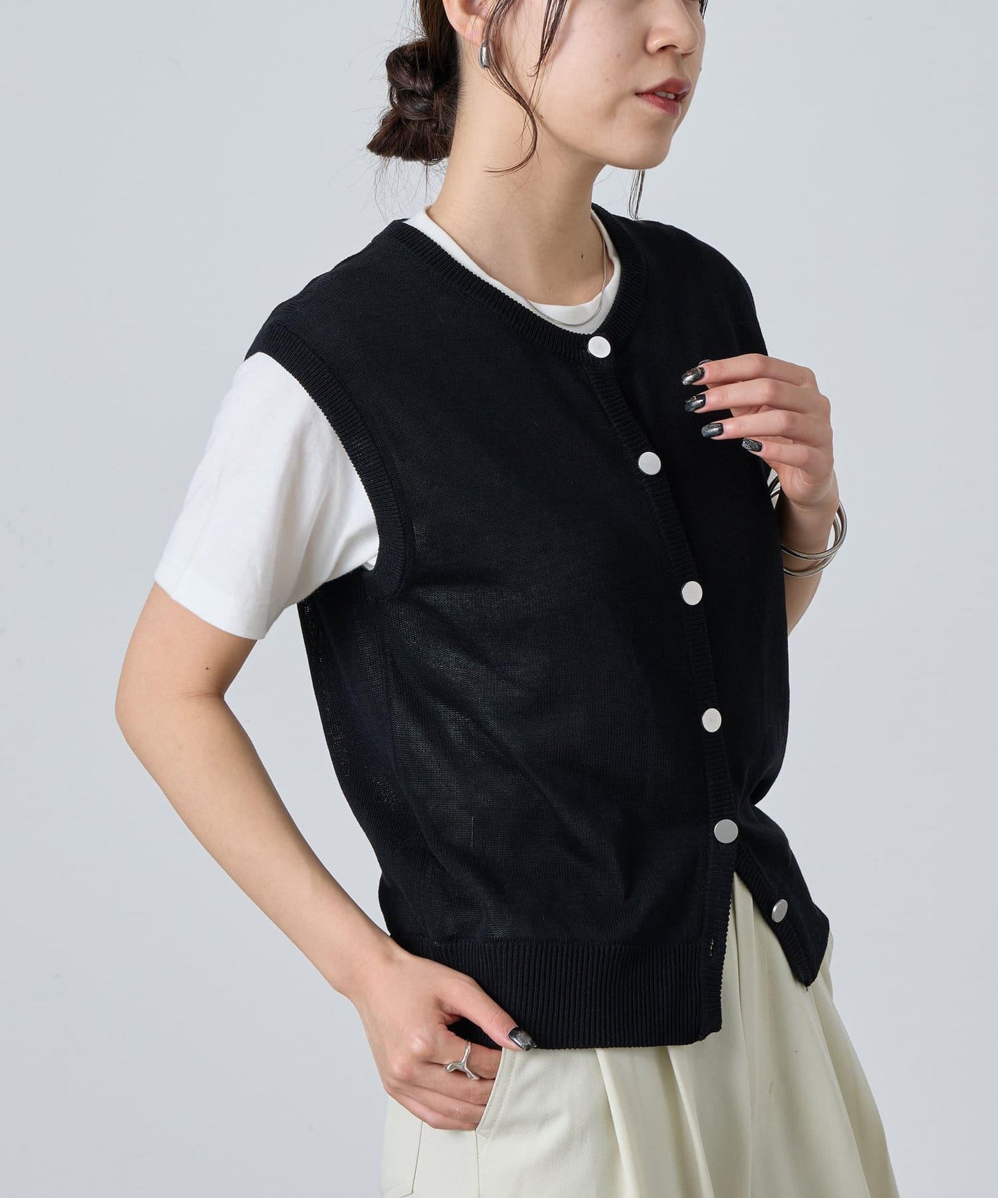 【限定】針織鈕釦馬甲