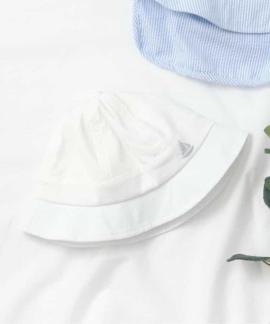 海軍刺繡嬰兒帽_UV防曬