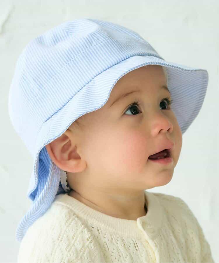 海軍刺繡嬰兒帽_UV防曬